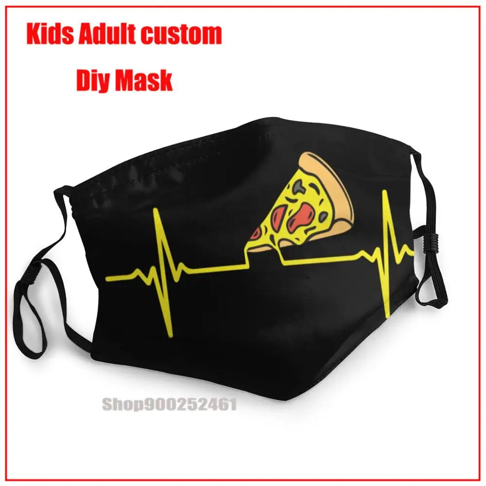 

Pizza Love Pizza Heartbeat DIY маска для лица модная моющаяся многоразовая маска для лица детская маска для лица