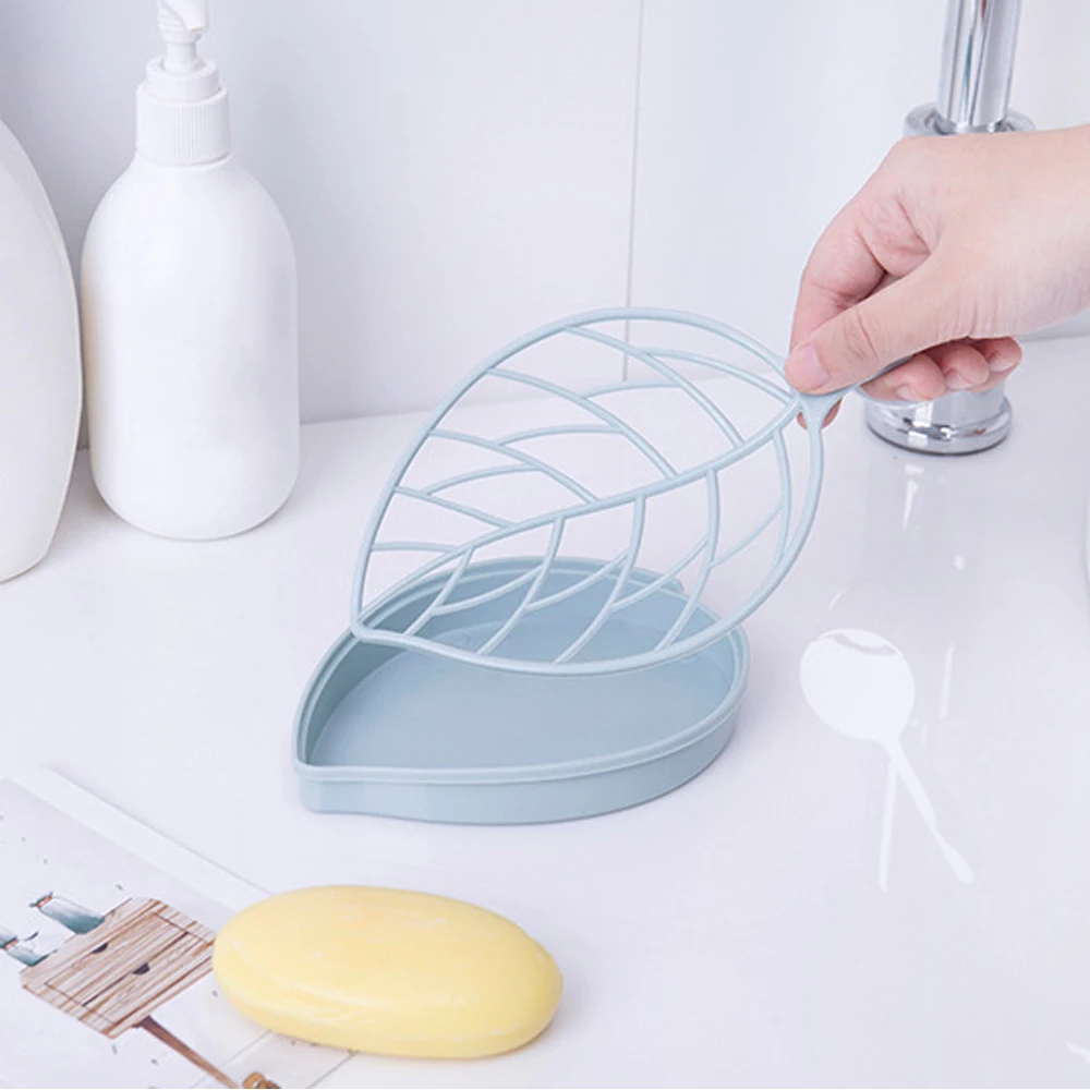 1 шт. двойной слой лист форма Слива мыльница контейнер для хранения Портативный