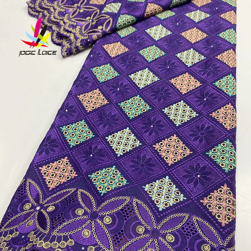

Fabric High Quality Swiss Voile Lace In Switzerland High Quality Purple Hot Sale African Lace For Party Dress