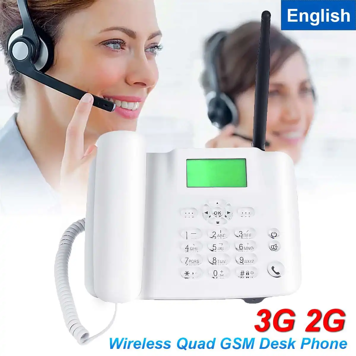3g 2G исправленный сигнал GSM Беспроводная подставка для телефона мобильный телефон ЖК-экран sim-карта настольная Антенна Интерфейс входящий вызов дисплей 100-240 В