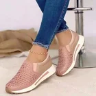 Женские кроссовки без шнуровки, легкие дышащие кроссовки на платформе, Вулканизированная подошва, Повседневная весенняя обувь, 2021