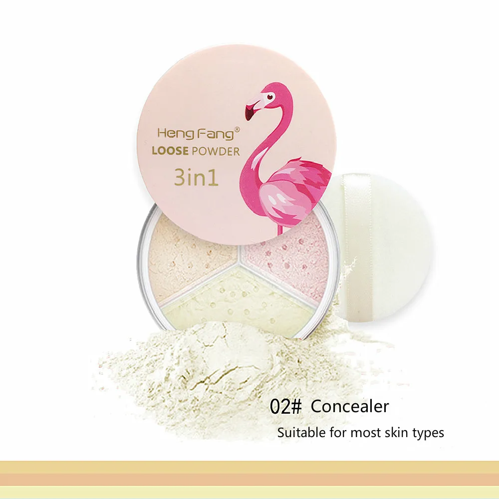 Пудра для макияжа 3 цвета модификация рассыпчатая пудра лица водостойкая кожи