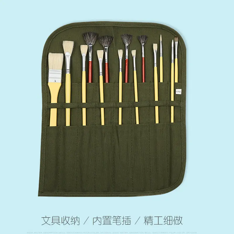 Холщовая ручка с кисточкой сумка для ручек простая антикварная кисть акварели