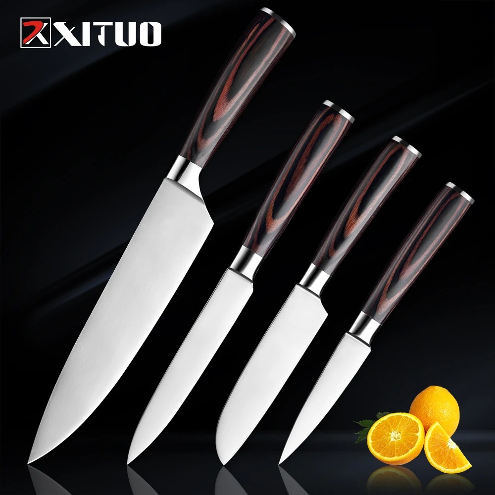 

XITUO Kitchen Knife 8 Inch Japanese Chef Knives 7CR17 Stainless Steel Laser Damascus Pattern Meat Slicing Santoku Cleaver knife