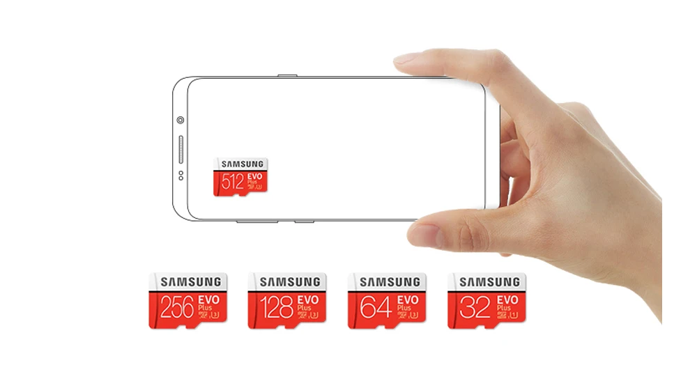Карта памяти Samsung 256GB 128GB 64GB SDXC 32GB Micro SD Card SDHC EVO Plus Class 10 UHS-I TF карты для смартфонов/планшетных ПК