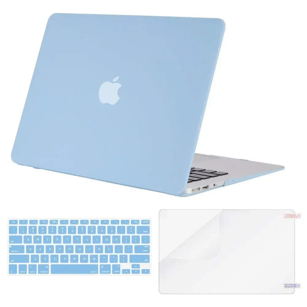 MOSISO Жесткий Чехол для ноутбука Macbook Air 13 A1466/A1369, чехол для ноутбука 2012-+ чехол для клавиатуры+ Защитная пленка для экрана - Цвет: Airy Blue