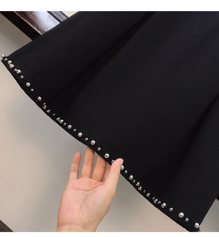 Женский зимний костюм размера плюс 4XL 2021 куртка с жемчужинами и мини-юбка