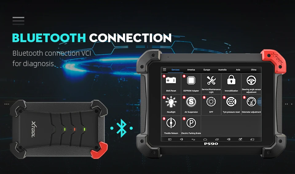 Полный диагностический сканер XTOOL PS90 для программирования одометра OBD2 ABS DPF EPB с