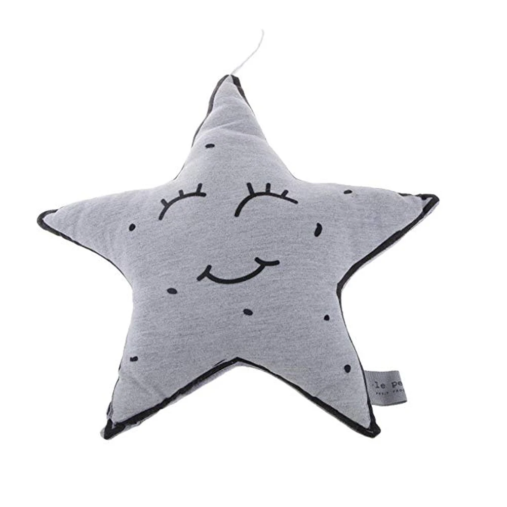 

Creative Stars Luminous Cartoon Throw Pillow Gray Cute Stars Luminous Plush Doll Toys Bolster Pillow Sofa Cushion for Kids gift