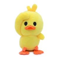 10pcslot plush keychain hot cheering yellow duck fashion bag decoration 12cm pendant