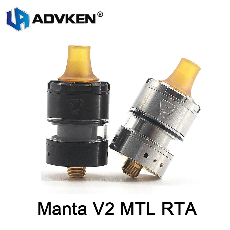 Оригинальный атомайзер Advken Manta V2 MTL RTA Tank PEI с капельным наконечником 2 мл бокс мод