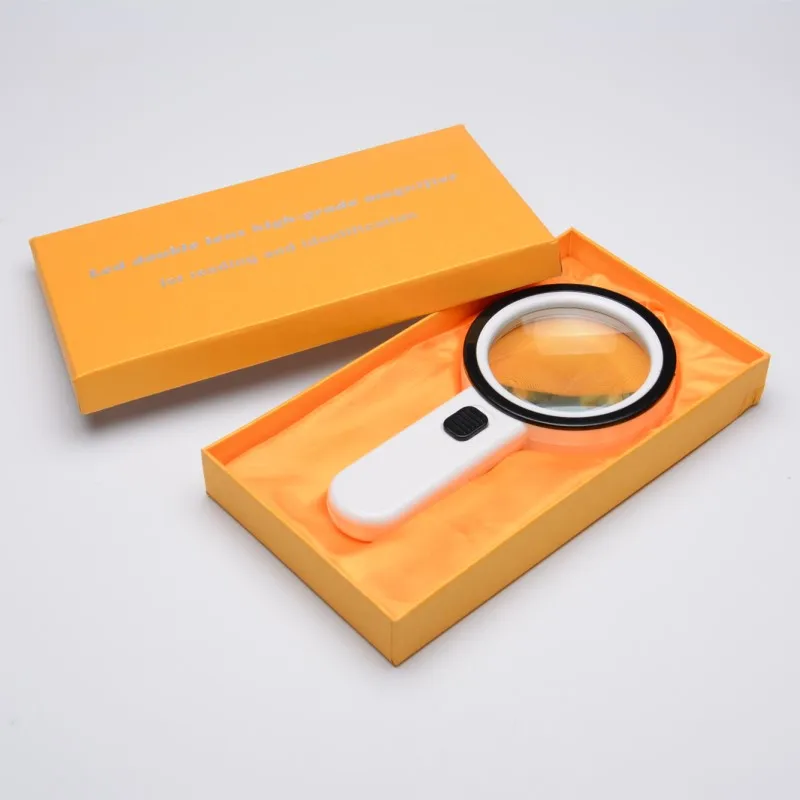 

30X Reading Magnifier High-End Magnifying Glass With Led Light Portable Illuminated Magnifier Jewelry Loupe 12 LED Lupa Monocle