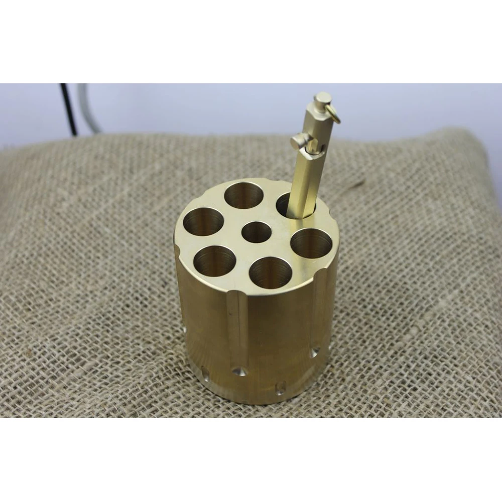 

Creative Revovler Style Pen Holder Desk Stationery Organizer 7 Hole Brass Pen Case for Office Accessories House Supplies1.8kg