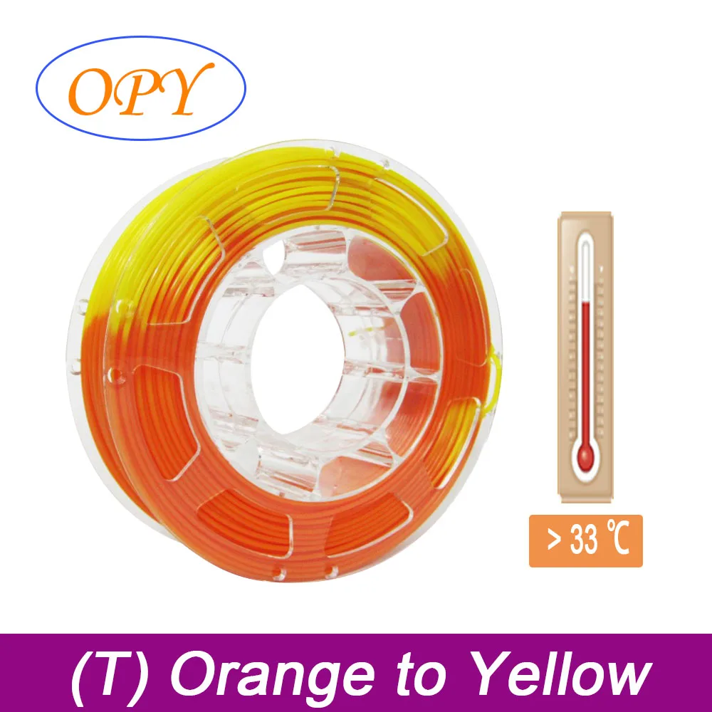 

Color Change PLA Filament 3D Printer Filament 1.75mm 1kg Temperature Changing 3D Printing Plastic Materials 10m 100g Sample