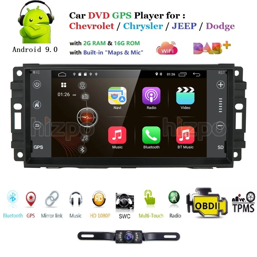 Автомобильный монитор Android 9,0 gps плеер для Jeep Compass(2009-2011) Патриот(2009-2011) Grand Cherokee(2008-2011) Wrangler caliber