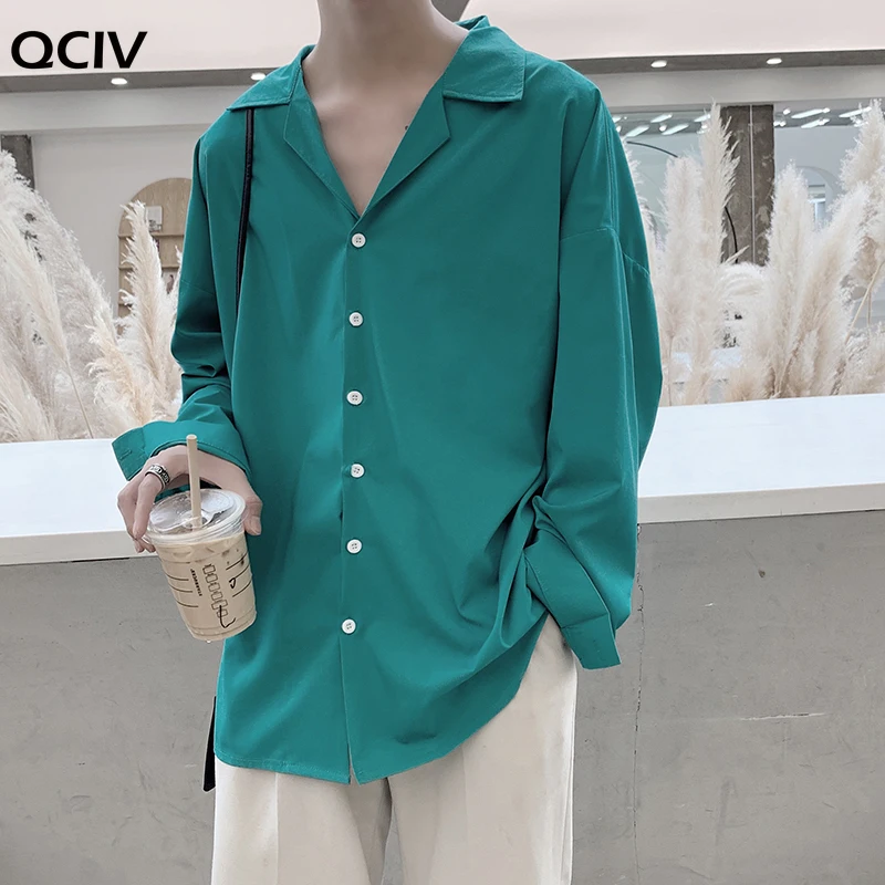 

Men's Suit Collar Lining Loose Coats Long Sleeve Slim Fit Shirt French Cuff Mens Fashion 6 Color Shirts Camisa Masculina