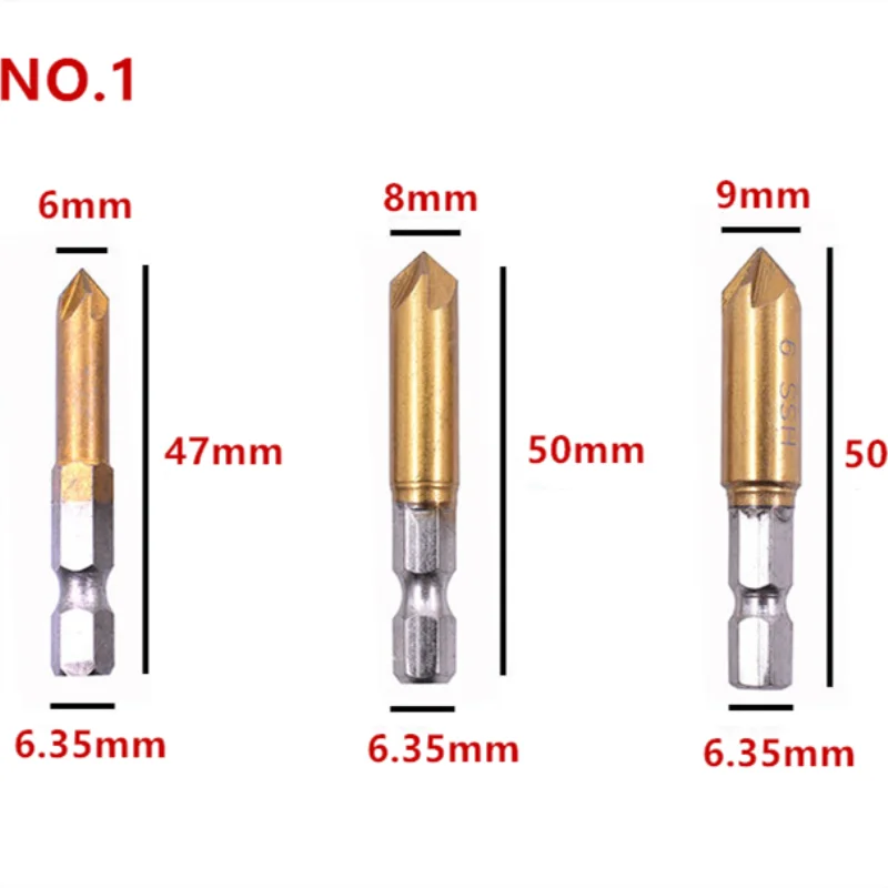 Шестигранная ручка углеродистая сталь с титановым покрытием пятигранная фаска