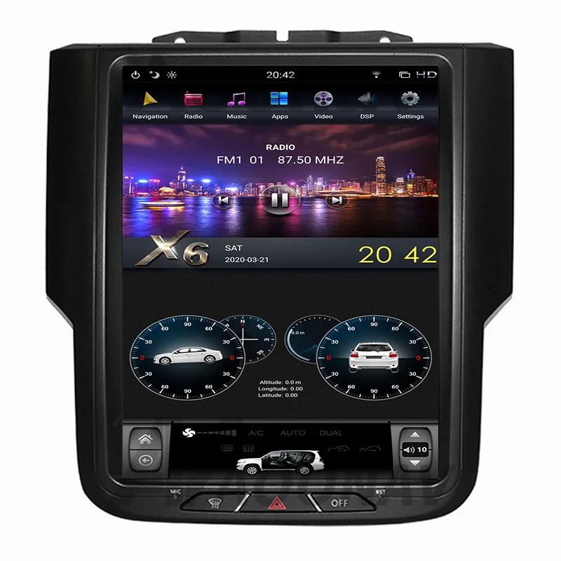 Android автомобильный GPS мультимедийный плеер для-Dodge RAM 1500 2014-2018 большой экран
