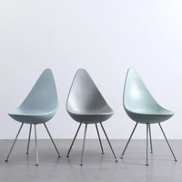 creative water drop chair dining chair modern backrest chair for negotiation restaurant cafe casual chair abs material