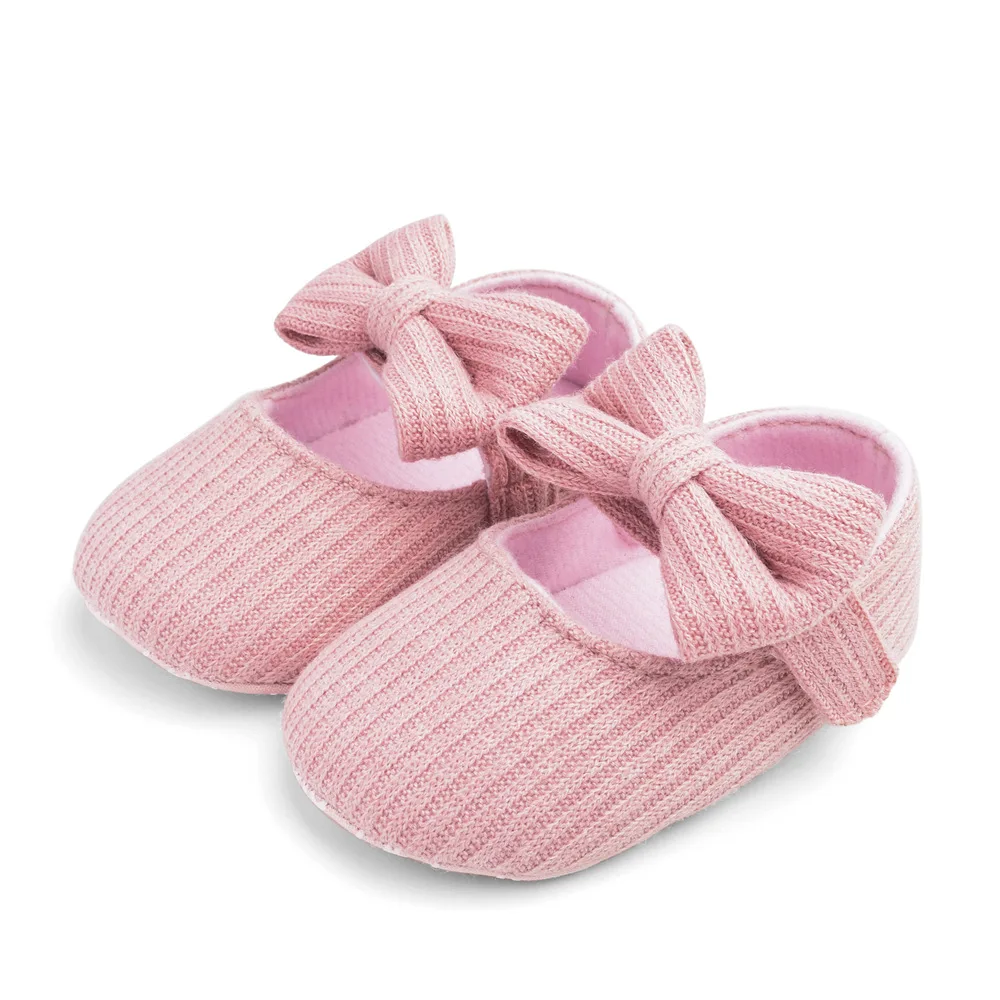 

2020 Baby Girls Cute Shoes 0-18M Infants Kawaii First Walkers Soft Non Slip Sole Flower Butterfly-knot Toddler Newborn Shoes New