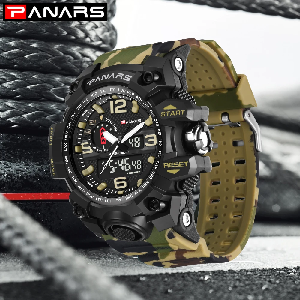 Часы Panars мужские наручные кварцевые в стиле милитари светодиодсветодиодный