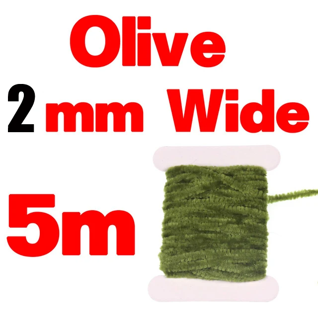 Olive Wifreo 2 мм 3 мм завязывание мушек синель для шерстяных червей пиявки Стример Летать завязывание материал тела цвет красный черный оливковый желтый - Цвет: Olive