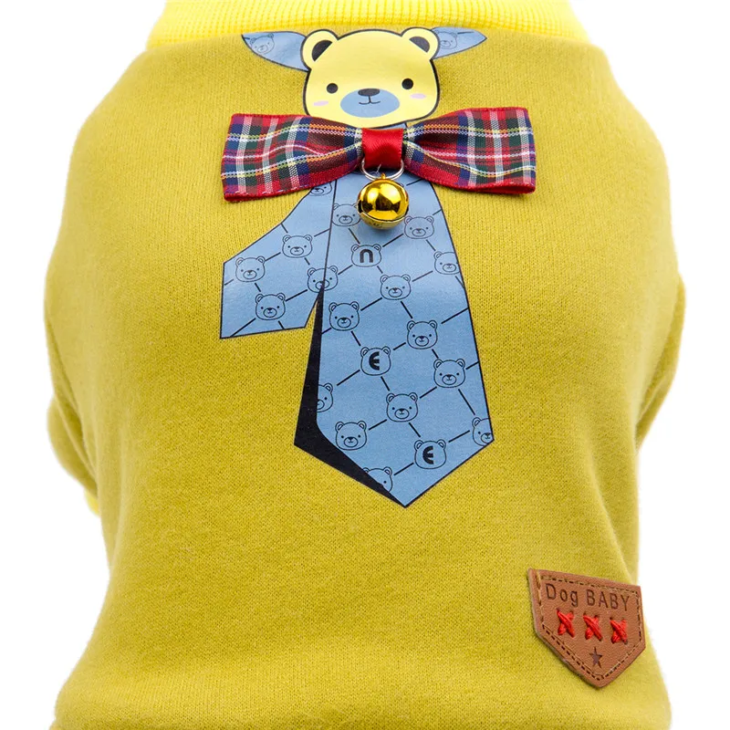 Модные комбинезоны для собак комбинезон щенка животное медведь лук джемпер с