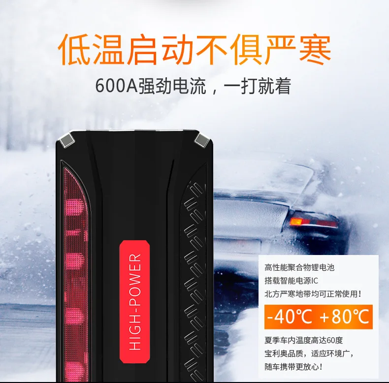 Пусковое устройство автомобильный бустер внешний аккумулятор 12800 мАч 12 В