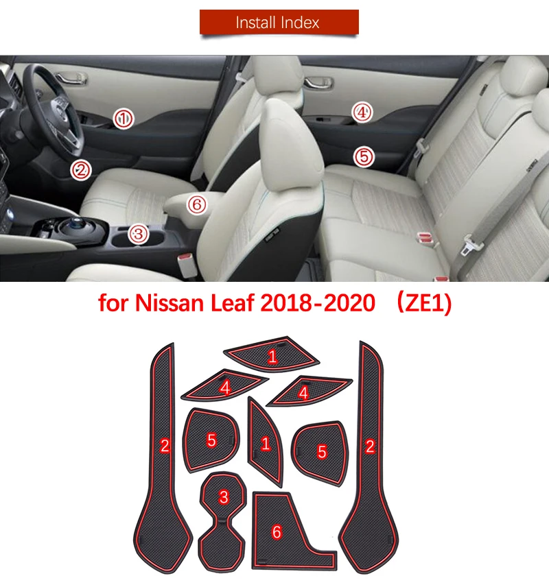 Автомобильный гаджет коврик для Nissan Leaf 2018 2019 2020 ZE1 аксессуары гелевая накладка