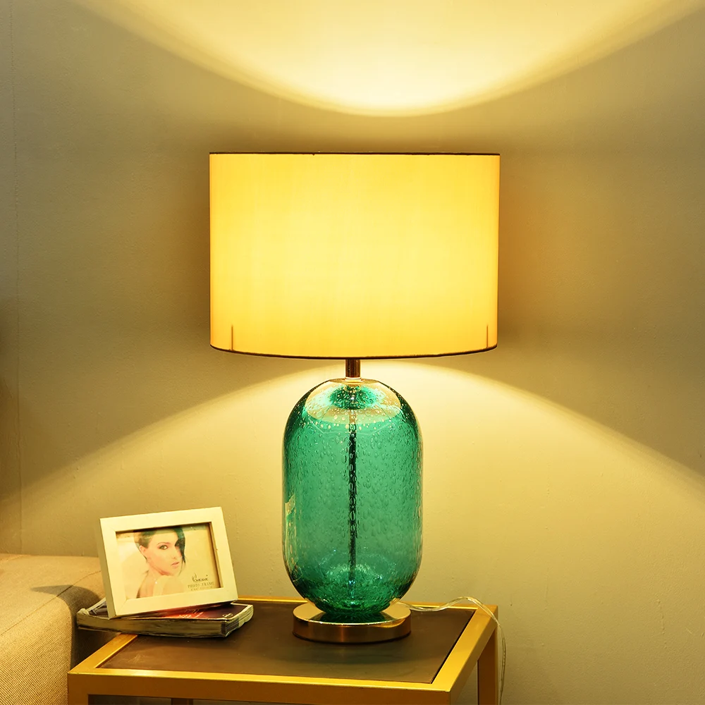 Большая Глянцевая Хрустальная настольная лампа светодиодная для спальни