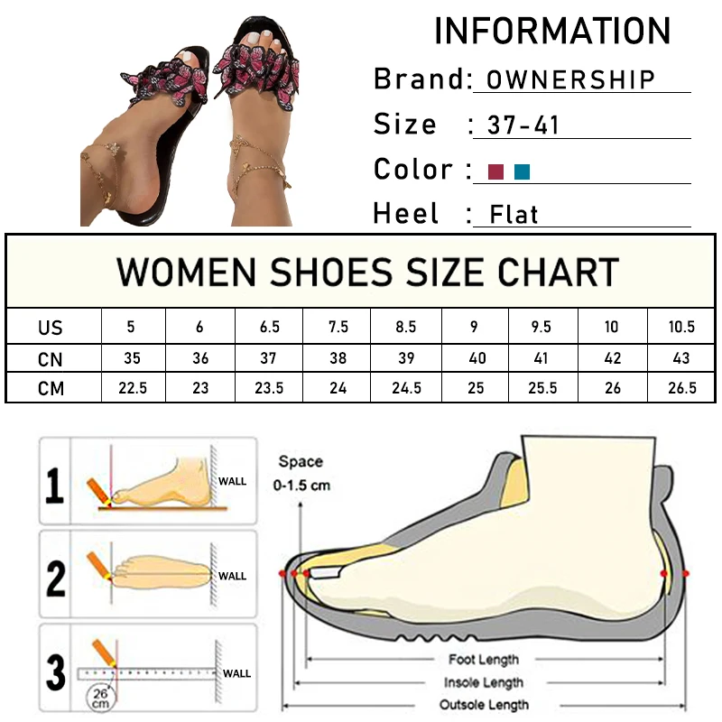 

2021 Women Butterfly Slippers Women's PVC Flat Female Open Toe Slides Ladies Causal Shoes Woman Comfortable Footwear Summer