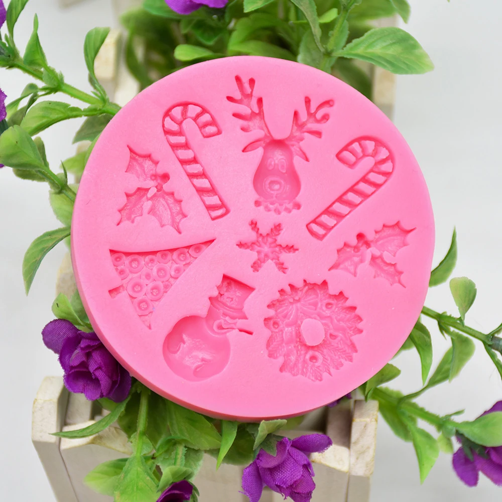 Christmas Snowman Shape fondant silicone mold kitchen baking chocolate pastry candy Clay making cupcake decoration tools c kitch |