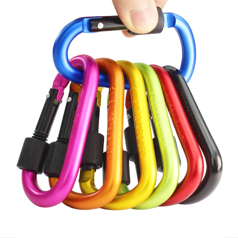 

Booms Fishing Tool Aluminum Alloy Carabiner Keychain Outdoor Camping Climbing Snap Clip Lock Buckle Hook Carabiner Travel Kit