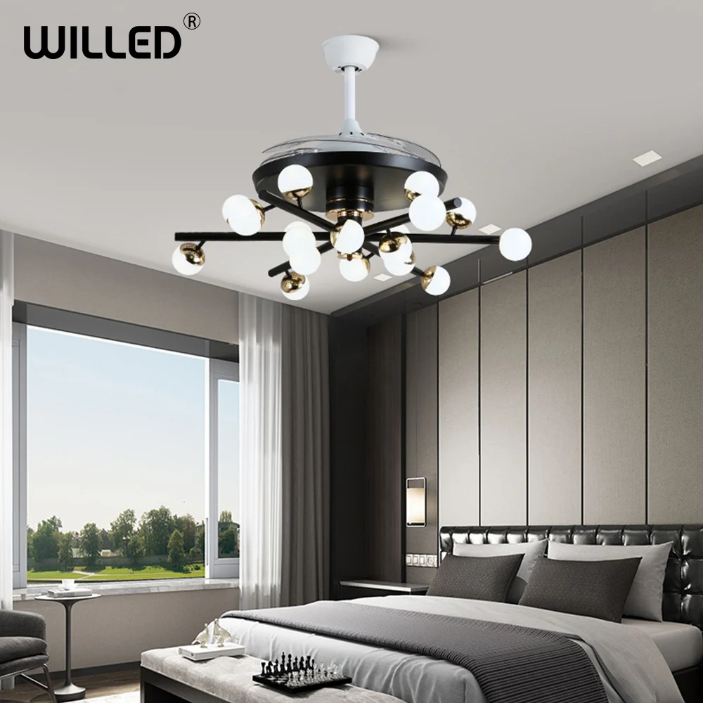 Творческий потолочный вентилятор люстра дистанционный пульт современный Тихая