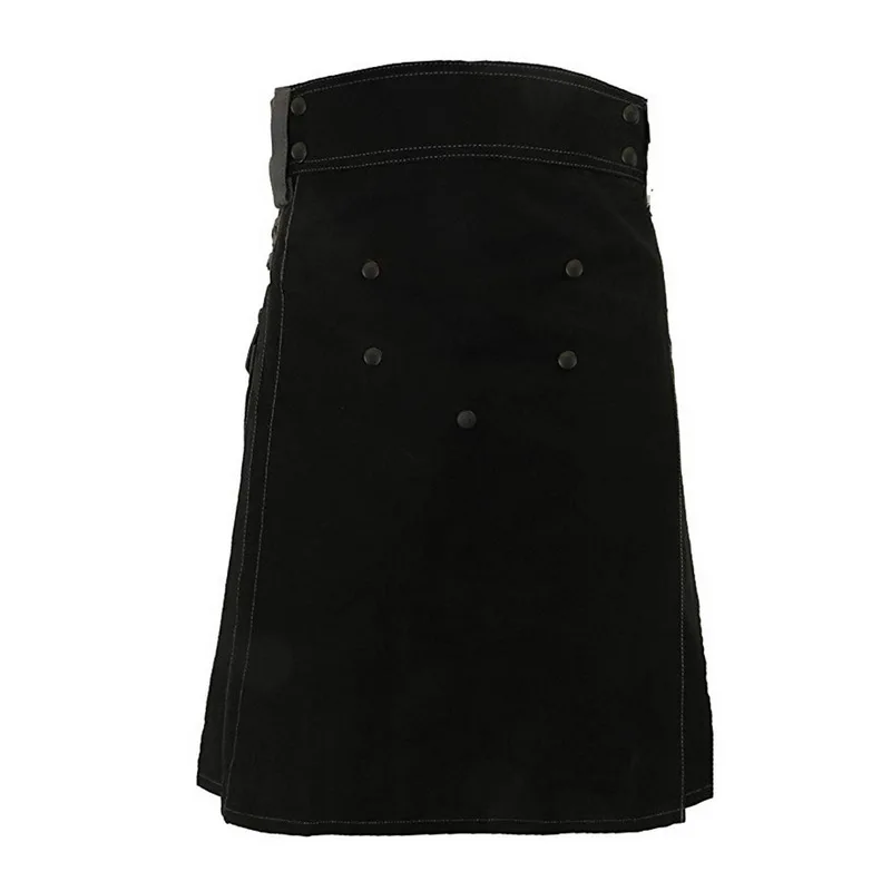 Puimentiua шотландская Мужская Kilt традиционный ремень в клетку плиссированная Двусторонняя цепочка коричневая Готическая панк шотландская клетка брюки юбки