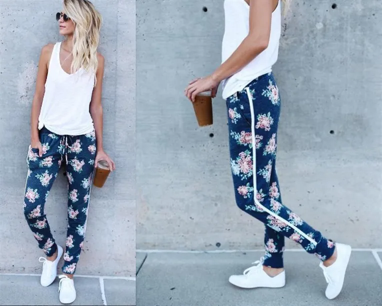 

Sweatpants Plus Size Women Fall Fashion Ladies Pants Sexy Female Womens Flower Clothing Pencil Pant Gothic