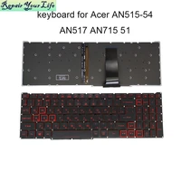 ru russian laptop backlit keyboard for acer nitro 5 7 an515 54 43 44 an515 55 an517 51 52 an715 51 backlight red keys keyboards
