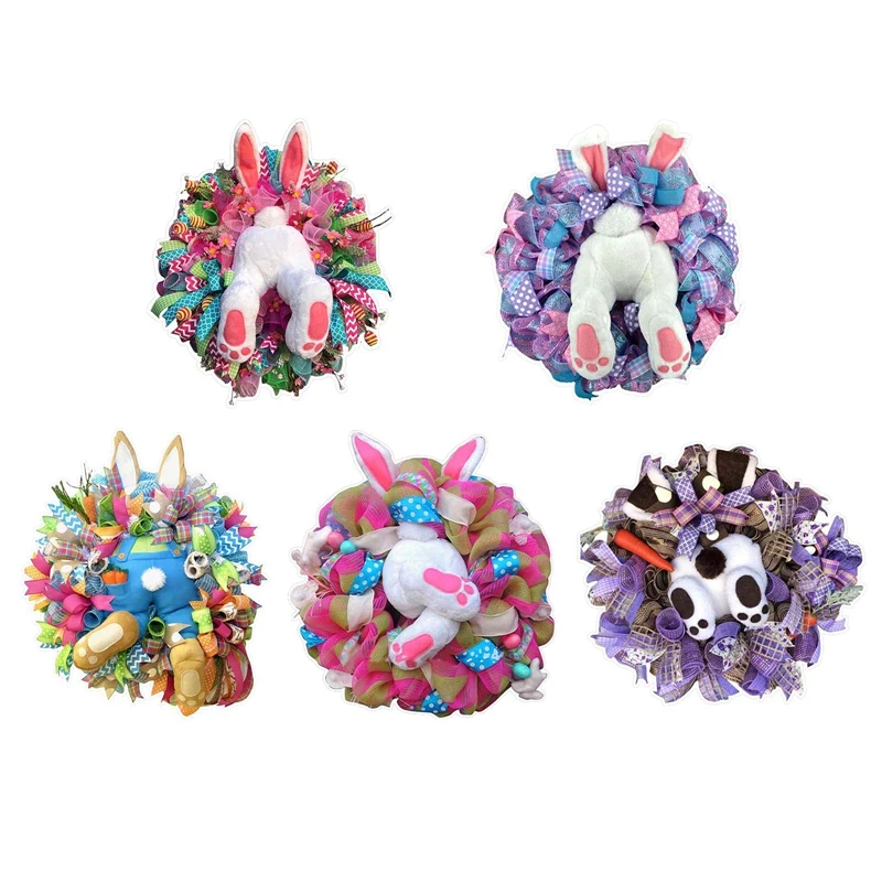 DIY Украшение Пасхальный кролик забавные венок стены Sticke мультфильм животных