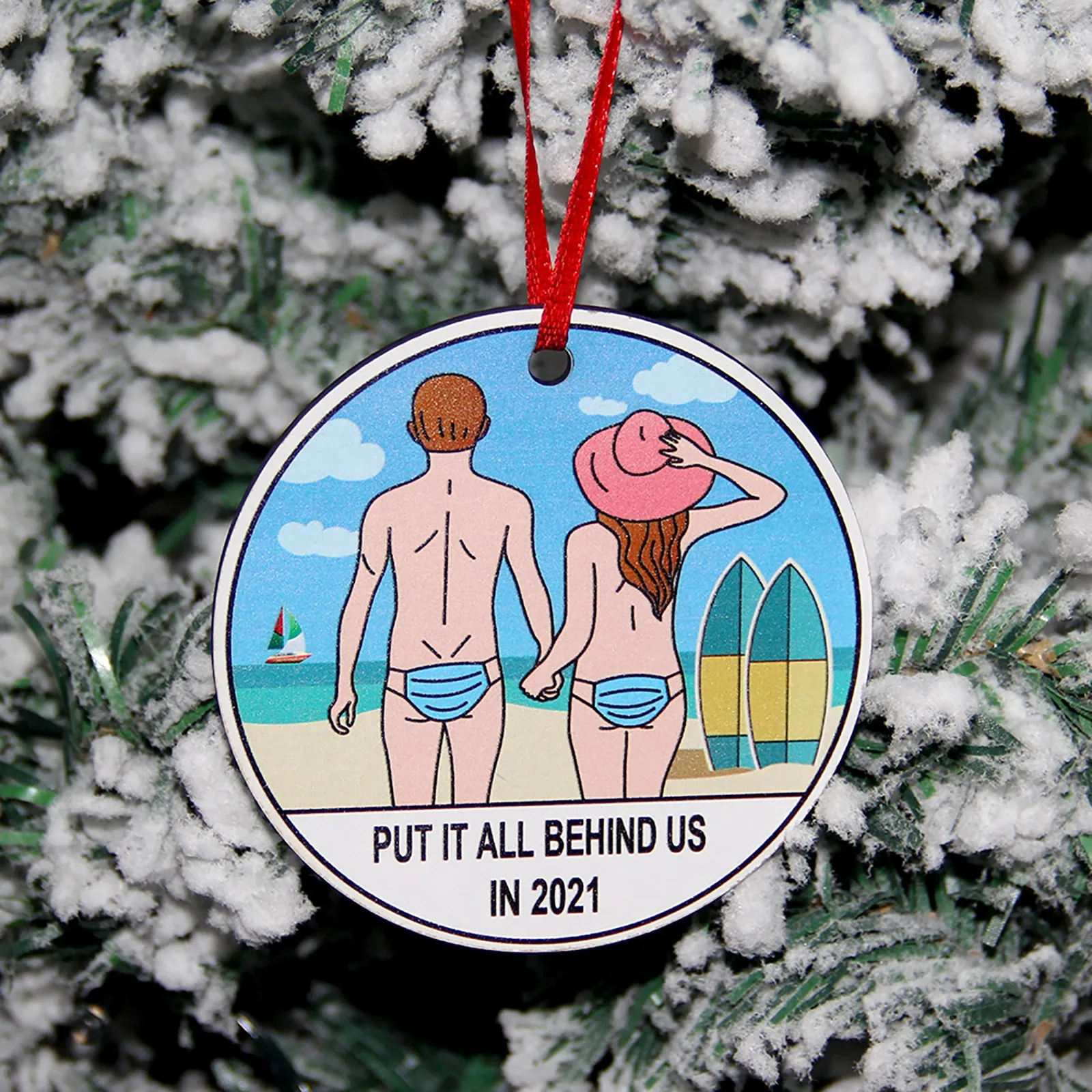

2021 Memories Christmas Tree Pendant Round Wood Hanging Ornament New Year Home Party Decoration Gift - Gifts for Christmas
