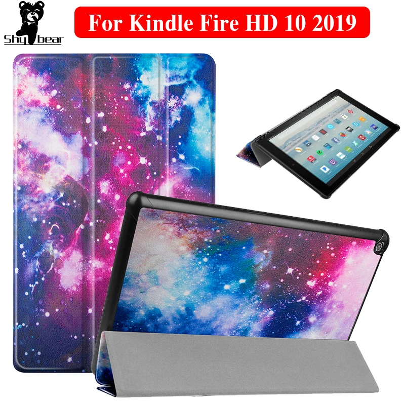 Чехол для Amazon Kindle Fire HD 10 чехол для Kindle Fire HD10 9 поколение из искусственной кожи умный планшет funda Capa+ пленка