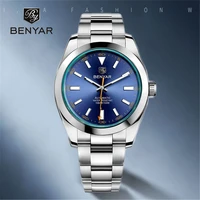 benyar top brand men automatic watches stainless steel men mechanical wristwatches 100m waterproof casual business wristwatch