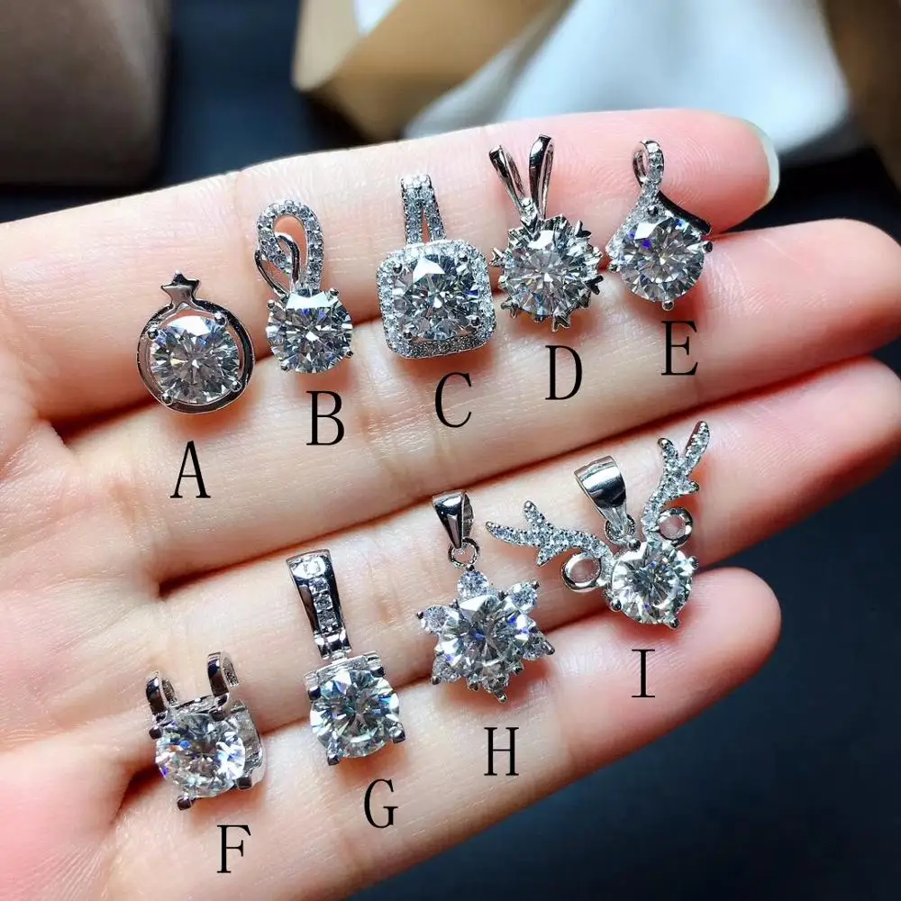 Ожерелье из муассанита драгоценный камень 1 карат серебра 925 пробы популярное