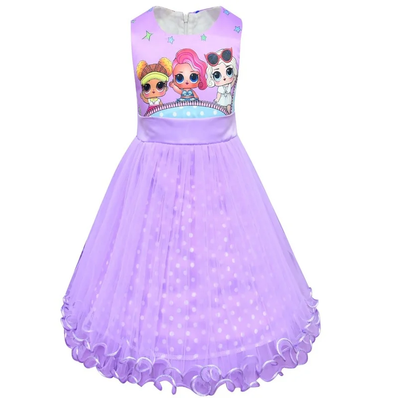 

Lol Surprise Doll Fashion Girl Dress Net Gauze Skirt Cartoon Princess Dress High-end Children's Skirt Sleeveless Summer Dress