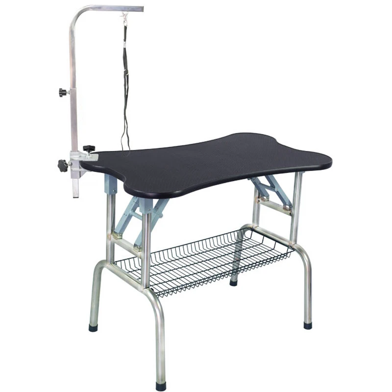 

Pets Dog Grooming Bracket Stainless Steel Dog Cat Holder for Bath Desk with Sling Adjustable Dog Harness Restraint Line 105cm