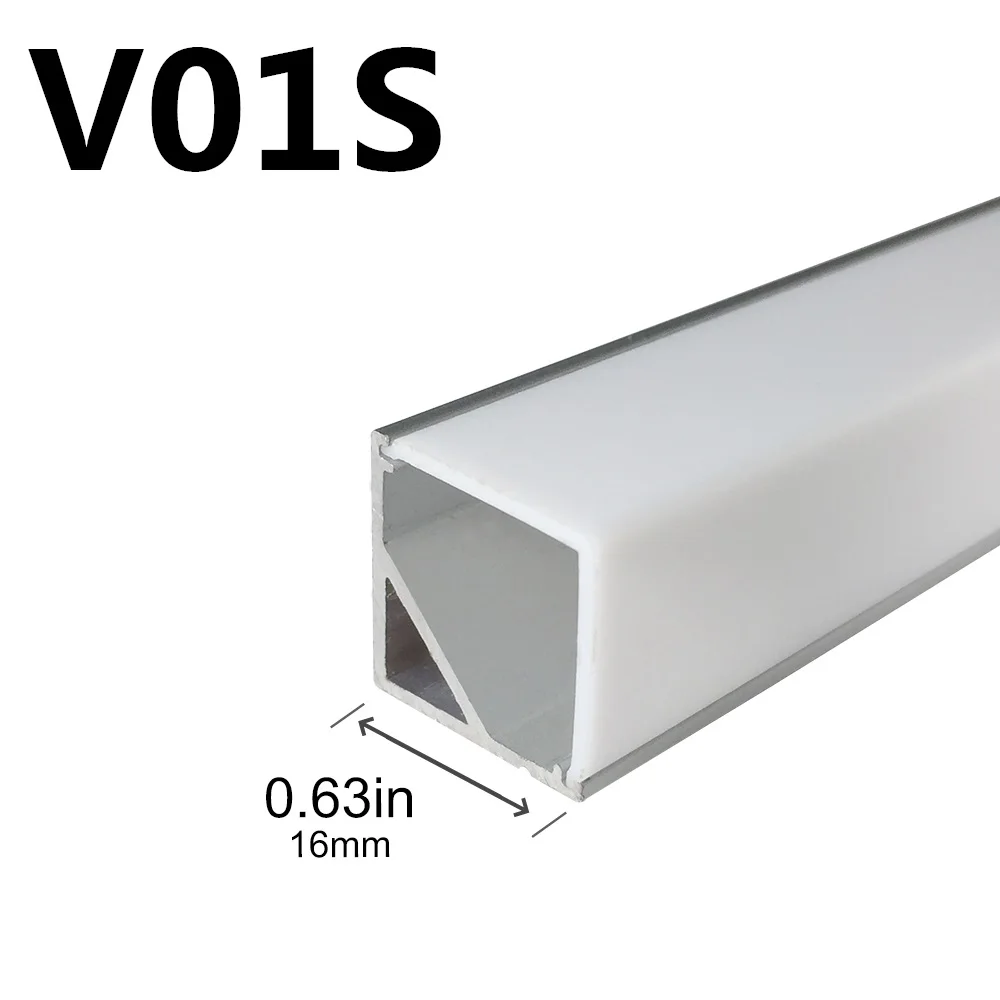 5 компл./лот 1m led v-образной формы алюминиевый профиль с молочно-белый/прозрачная крышка, выбирая весь костюм, только для того, чтобы 3528 прокладки СИД светильник - Испускаемый цвет: milky