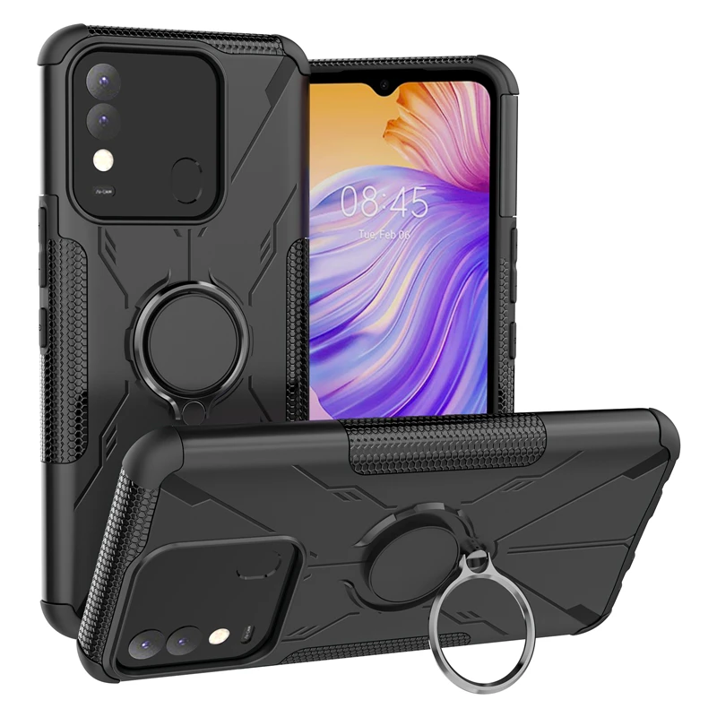 Funda protectora de silicona para Tecno Spark 8, carcasa protectora con soporte duro para Tecno Spark 8, 7 Pro-0