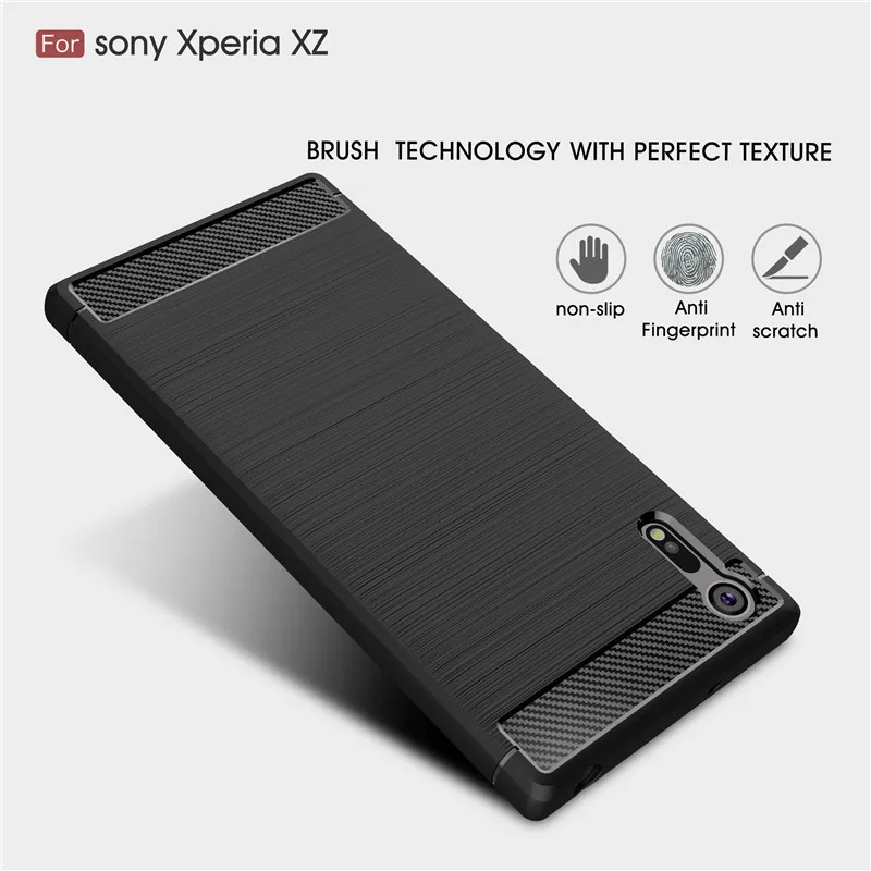 Для sony XZ1 чехол для Coque XZ XZ2 Премиум компактный противоударный углеродный