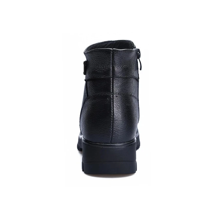 Женские зимние ботильоны на танкетке из натуральной шерсти молнии | Обувь