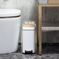 bathroom trash can bedroom cover stainless steel luxury narrow trash can kitchen storage step on bucket cleaning supplies ag50lj