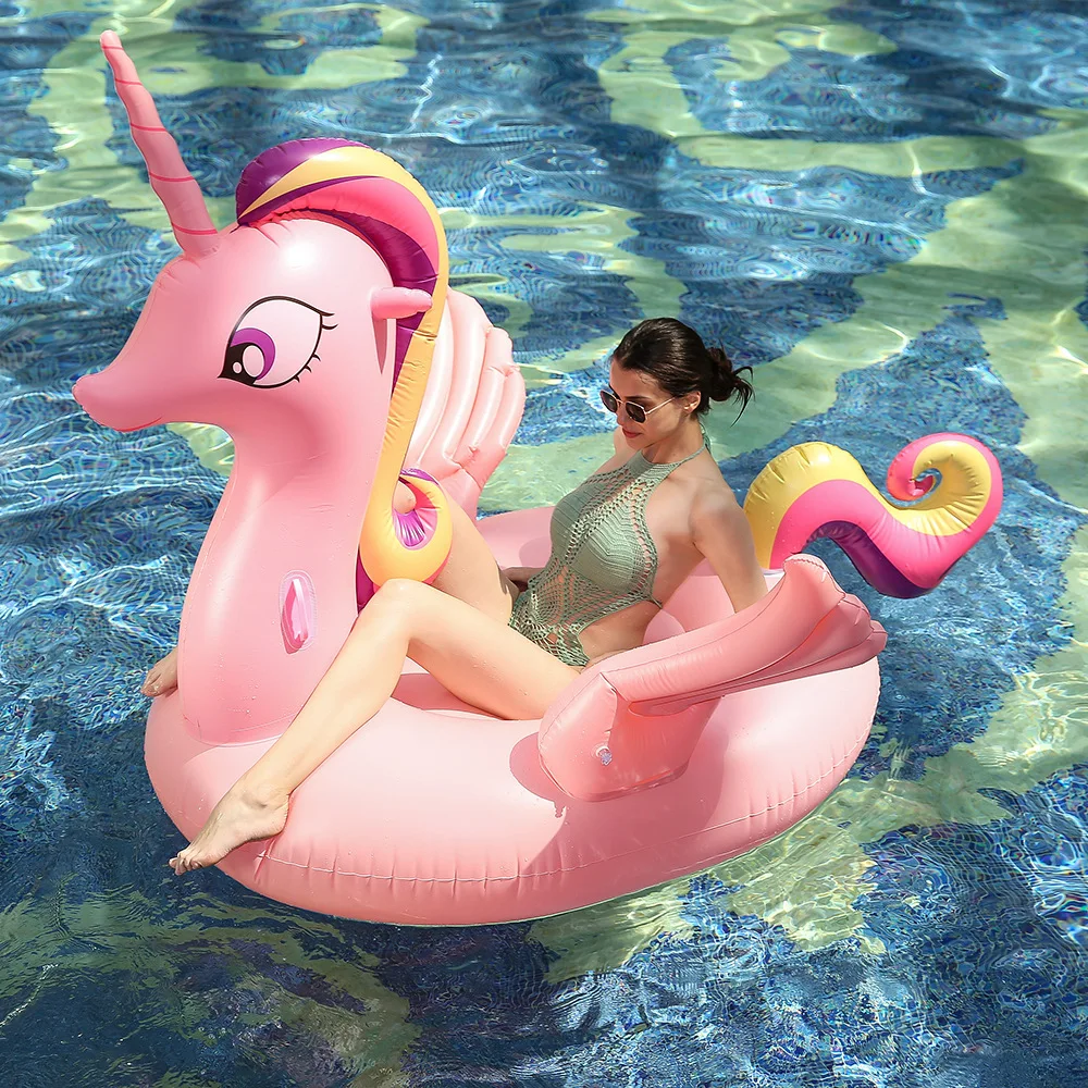 

New Pink Unicorn Floating Row Adult Inflatable Water Mat Floating Bed Pools For Kids Floating Island Swimming Pool For Adults